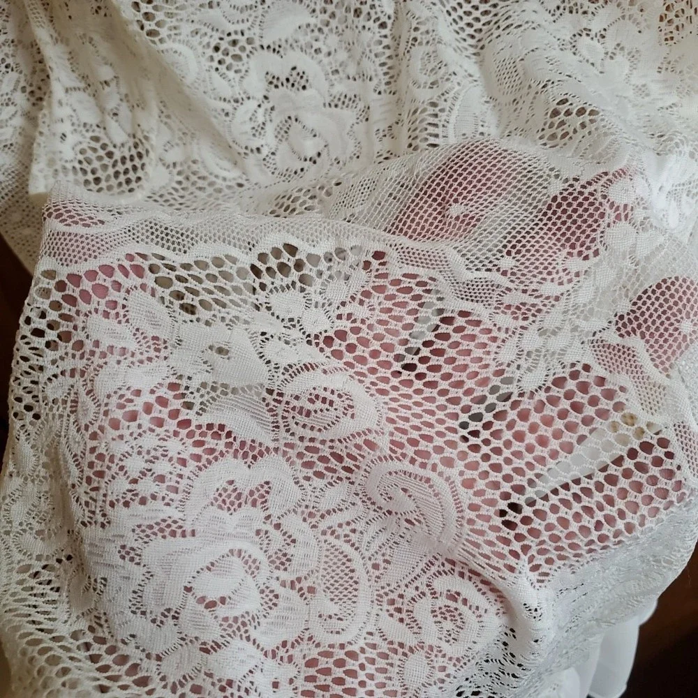 Secret Treasures Lace Short Babydoll White XXXL